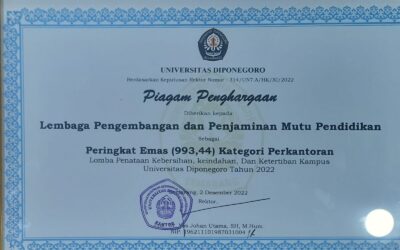Piagam Penghargaan Lomba Penataan Kebersihan, Keindahan dan Ketertiban Kampus