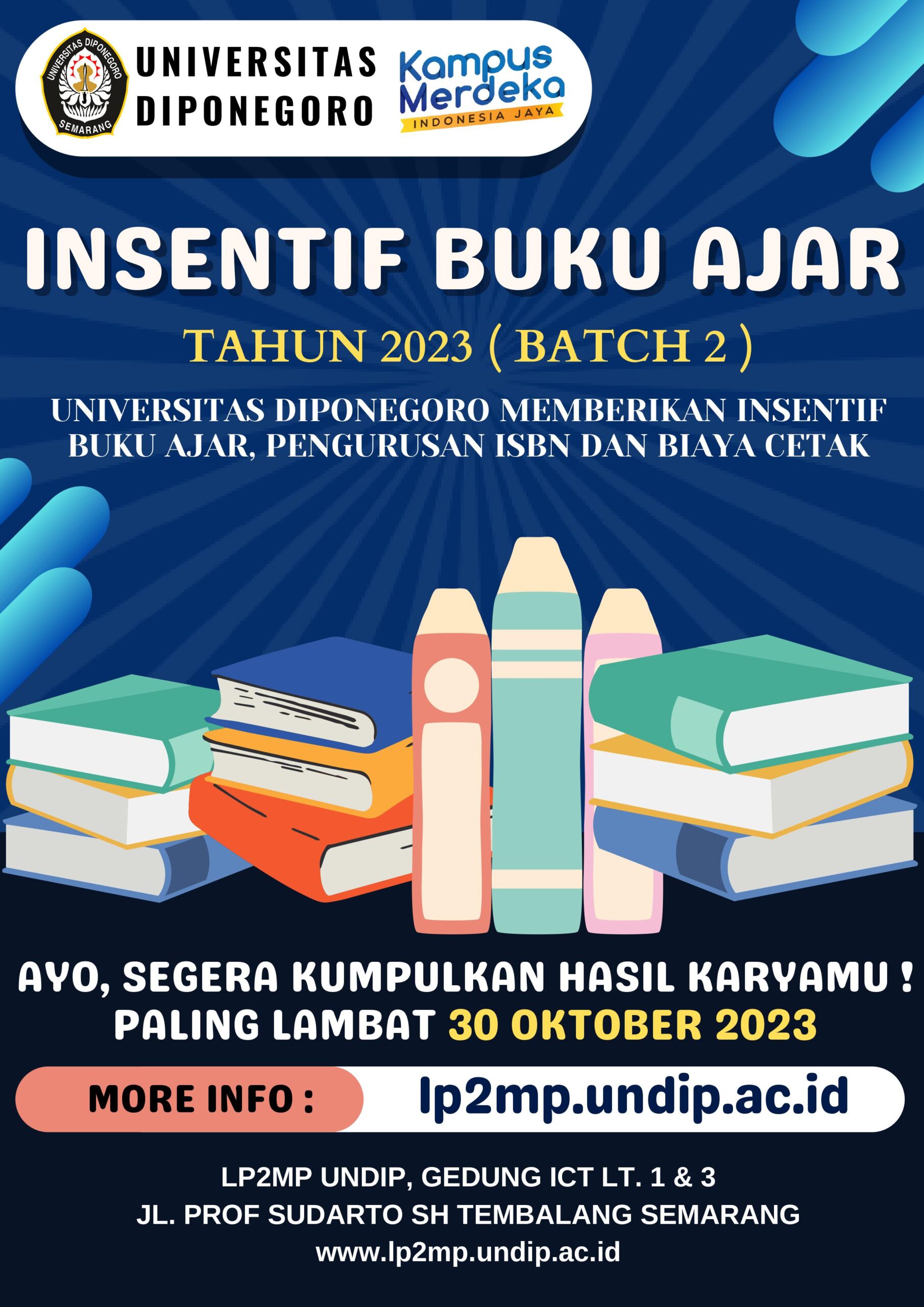 Program Insentif Penulisan Buku Ajar Batch 2 Tahun 2023 - LP2MP